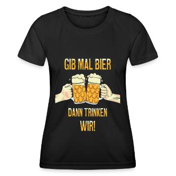 Donnez-lui une bière - T-shirt sport Femme - noir - Devant - AI Model Female 172 light (172cm)