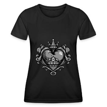 Herz Symbol Krone - Frauen Funktions-T-Shirt - Schwarz - Vorne - AI Model Female 172 light (172cm)