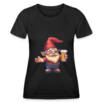 Gartenzwerg Pixel Bier - Frauen Funktions-T-Shirt - Schwarz - Vorne - AI Model Female 172 light (172cm)