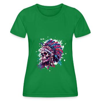 Crâne indien - T-shirt sport Femme - vert - Devant - AI Model Female 172 dark (172cm)