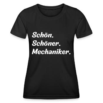 Schön. Schöner. Mechaniker - Frauen Funktions-T-Shirt - Schwarz - Vorne - AI Model Female 172 light (172cm)