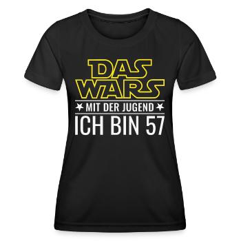 Das wars mit der Jugend - 57. Geburtstag Geschenk - Frauen Funktions-T-Shirt - Schwarz - Vorne - AI Model Female 172 light (172cm)