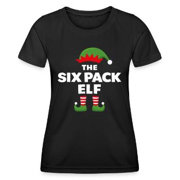 The Six Pack Elf - Women's Functional T-Shirt - black - Front - AI Model Female 172 light (172cm)