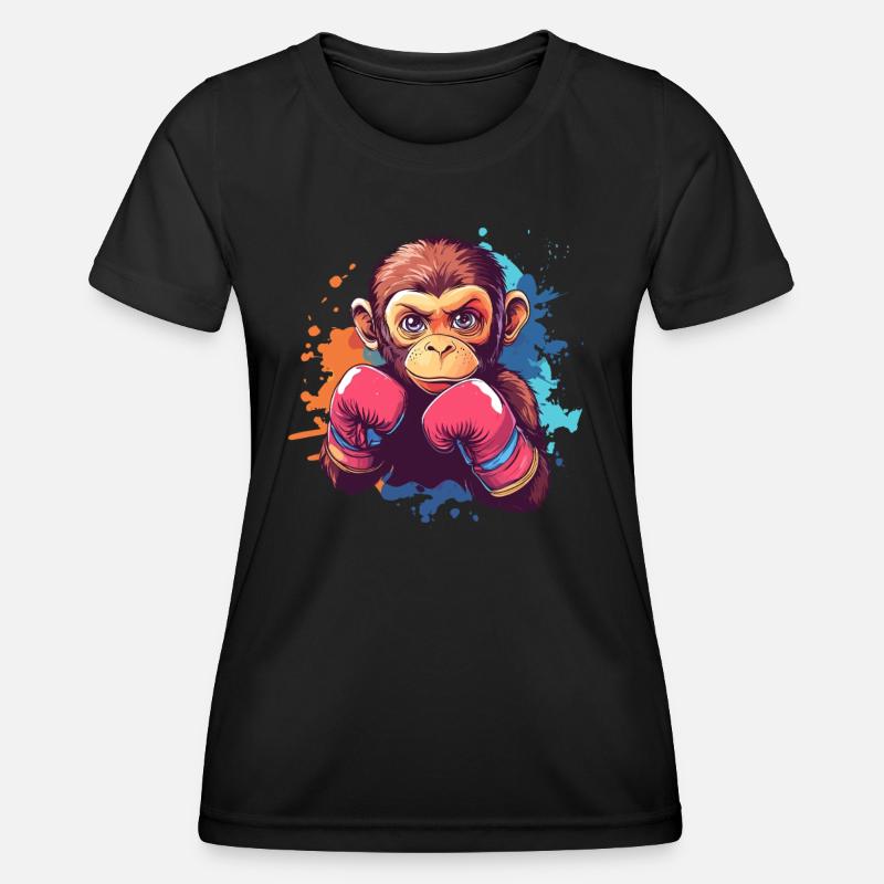Boxing Monkey - Women's Functional T-Shirt - black