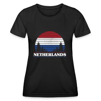 Niederlande - Frauen Funktions-T-Shirt - Schwarz - Vorne - AI Model Female 172 light (172cm)