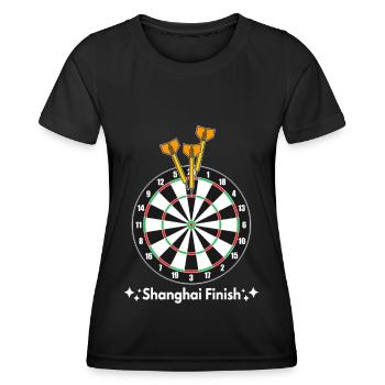 Shanghai Finish Darts Dartboard - T-shirt sport Femme - noir - Devant - AI Model Female 172 light (172cm)