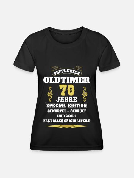 Oldtimer 70. Geburtstag - Frauen Funktions-T-Shirt - Schwarz
