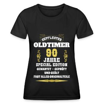Oldtimer 90. Geburtstag 90 Jahre - Frauen Funktions-T-Shirt - Schwarz - Vorne - AI Model Female 172 light (172cm)