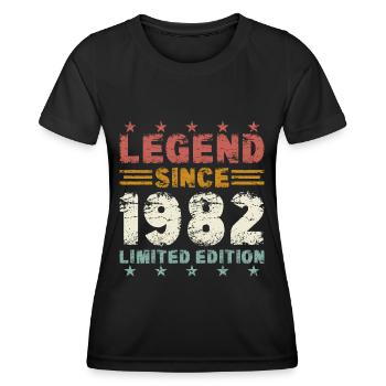 Legend 1982 Vintage Vintage Birthday Gift - Women's Functional T-Shirt - black - Front - AI Model Female 172 light (172cm)