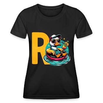Retiree Gift Pension Saying Retirement - Women's Functional T-Shirt - black - Front - AI Model Female 172 light (172cm)