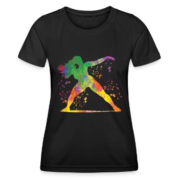 Lanceur de poids Colorsplash Lancer de poids - T-shirt sport Femme - noir - Devant - AI Model Female 172 light (172cm)