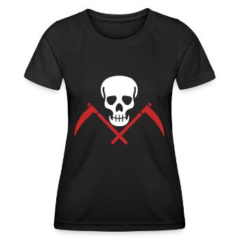 Totenkopf mit Sichel - Frauen Funktions-T-Shirt - Schwarz - Vorne - AI Model Female 172 light (172cm)