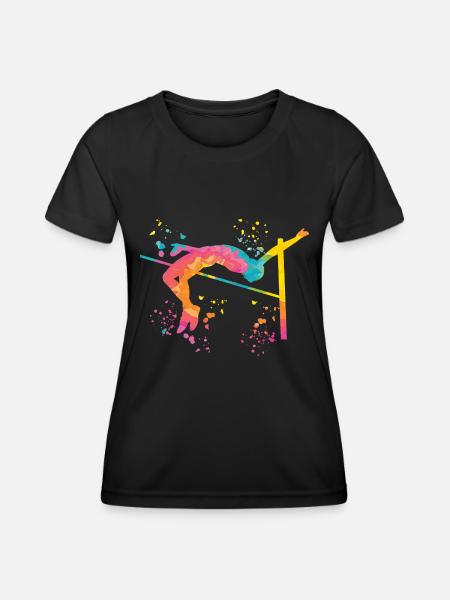 Hochspringer Wasserfarben Hochsprung - Frauen Funktions-T-Shirt - Schwarz