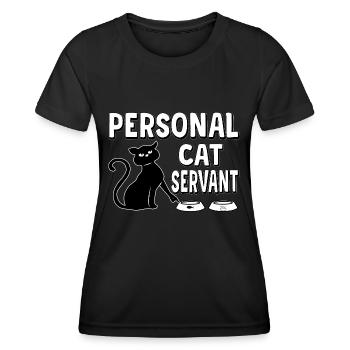 Funny Black Cat - Serviteur de chat personnel - T-shirt sport Femme - noir - Devant - AI Model Female 172 light (172cm)
