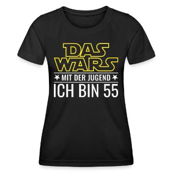 Das wars mit der Jugend - 55. Geburtstag Geschenk - Frauen Funktions-T-Shirt - Schwarz - Vorne - AI Model Female 172 light (172cm)