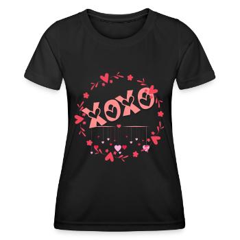 XOXO - Frauen Funktions-T-Shirt - Schwarz - Vorne - AI Model Female 172 light (172cm)