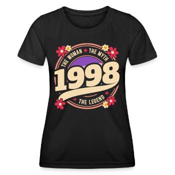 Femme 1998 La Légende 25 Ans Anniversaire - T-shirt sport Femme - noir - Devant - AI Model Female 172 light (172cm)