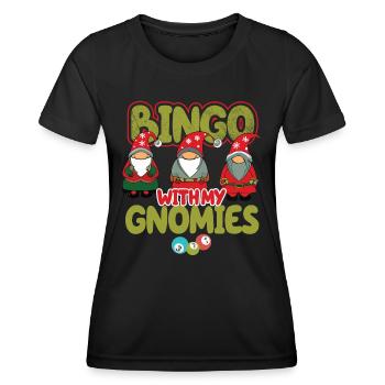 Bingo Mit Meinen Gnomies Lustiges Bingo - Frauen Funktions-T-Shirt - Schwarz - Vorne - AI Model Female 172 light (172cm)