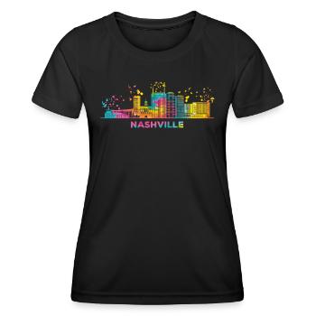 Nashvillian Skyline Nashville - Frauen Funktions-T-Shirt - Schwarz - Vorne - AI Model Female 172 light (172cm)