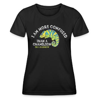 Ich Bin Verwirrter Als Ein Chamäleon - Frauen Funktions-T-Shirt - Schwarz - Vorne - AI Model Female 172 light (172cm)