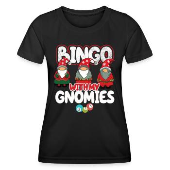 Bingo Mit Meinen Gnomies Lustiges Bingo - Frauen Funktions-T-Shirt - Schwarz - Vorne - AI Model Female 172 light (172cm)