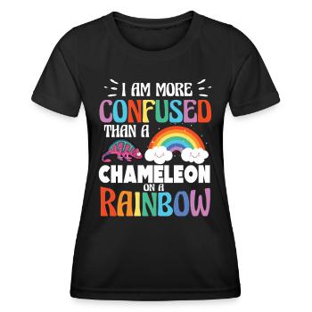 Ich Bin Verwirrter Als Ein Chamäleon - Frauen Funktions-T-Shirt - Schwarz - Vorne - AI Model Female 172 light (172cm)