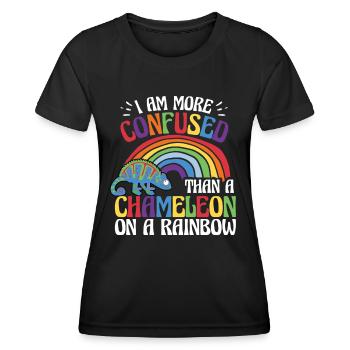 Ich Bin Verwirrter Als Ein Chamäleon - Frauen Funktions-T-Shirt - Schwarz - Vorne - AI Model Female 172 light (172cm)