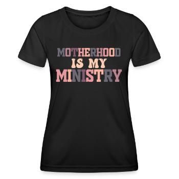 La maternité est mon ministère - T-shirt sport Femme - noir - Devant - AI Model Female 172 light (172cm)