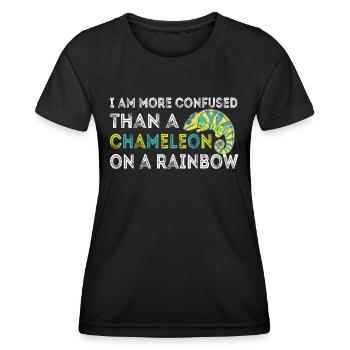 Ich Bin Verwirrter Als Ein Chamäleon - Frauen Funktions-T-Shirt - Schwarz - Vorne - AI Model Female 172 light (172cm)
