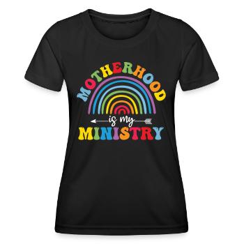 La maternité est mon ministère - T-shirt sport Femme - noir - Devant - AI Model Female 172 light (172cm)