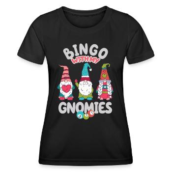 Bingo Mit Meinen Gnomies Lustiges Bingo - Frauen Funktions-T-Shirt - Schwarz - Vorne - AI Model Female 172 light (172cm)