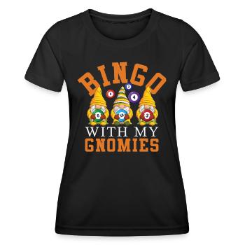 Bingo Mit Meinen Gnomies Lustiges Bingo - Frauen Funktions-T-Shirt - Schwarz - Vorne - AI Model Female 172 light (172cm)