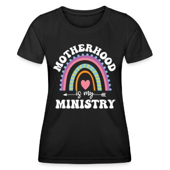 La maternité est mon ministère - T-shirt sport Femme - noir - Devant - AI Model Female 172 light (172cm)
