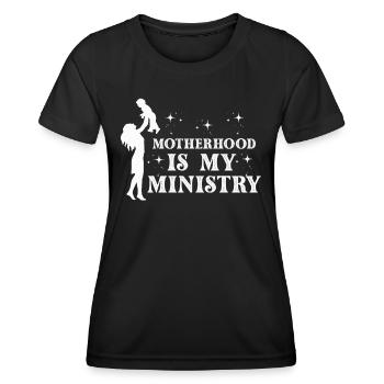 La maternité est mon ministère - T-shirt sport Femme - noir - Devant - AI Model Female 172 light (172cm)