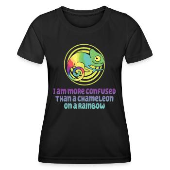 Ich Bin Verwirrter Als Ein Chamäleon - Frauen Funktions-T-Shirt - Schwarz - Vorne - AI Model Female 172 light (172cm)