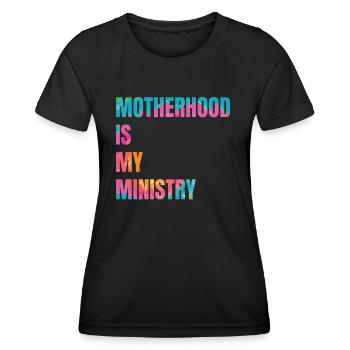 La maternité est mon ministère - T-shirt sport Femme - noir - Devant - AI Model Female 172 light (172cm)