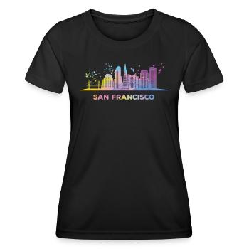 Skyline de San Franciscain San Francisco - T-shirt sport Femme - noir - Devant - AI Model Female 172 light (172cm)