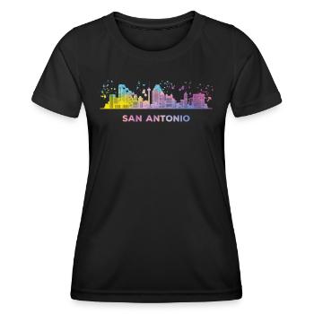 San Antonian Skyline San Antonio - Frauen Funktions-T-Shirt - Schwarz - Vorne - AI Model Female 172 light (172cm)
