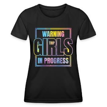 Warnung Girls Trip Im Gange - Frauen Funktions-T-Shirt - Schwarz - Vorne - AI Model Female 172 light (172cm)