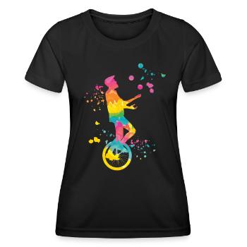Unicycliste monocycle monocycle - T-shirt sport Femme - noir - Devant - AI Model Female 172 light (172cm)