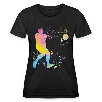 Lanceur de marteau Lancer de marteau Colorsplash - T-shirt sport Femme - noir - Devant - AI Model Female 172 light (172cm)