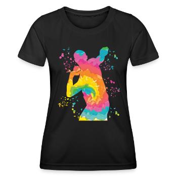 Lanceur de poids Colorsplash Lancer de poids - T-shirt sport Femme - noir - Devant - AI Model Female 172 light (172cm)