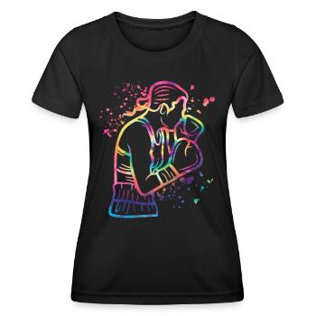 Boxing Fighter Enfants Boxer de match de boxe - T-shirt sport Femme - noir - Devant - AI Model Female 172 light (172cm)