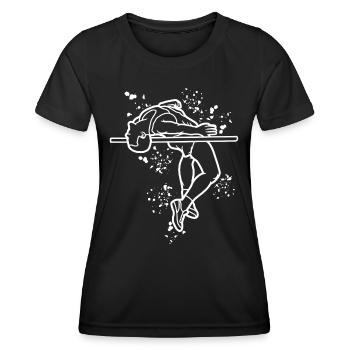 Saut en hauteur Aquarelle Saut en hauteur - T-shirt sport Femme - noir - Devant - AI Model Female 172 light (172cm)