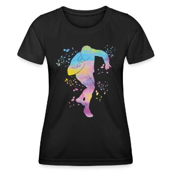 Lanceur de poids Colorsplash Lancer de poids - T-shirt sport Femme - noir - Devant - AI Model Female 172 light (172cm)