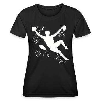 Boulderer Colorsplash Boulder Bouldering - Women's Functional T-Shirt - black - Front - AI Model Female 172 light (172cm)
