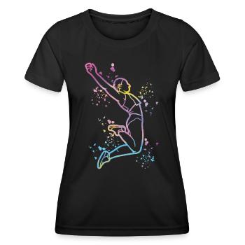 Weitspringer Weitspringen Kinder Weitsprung - Frauen Funktions-T-Shirt - Schwarz - Vorne - AI Model Female 172 light (172cm)