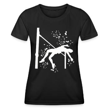 Saut en hauteur Aquarelle Saut en hauteur - T-shirt sport Femme - noir - Devant - AI Model Female 172 light (172cm)