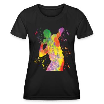 Lanceur de poids Colorsplash Lancer de poids - T-shirt sport Femme - noir - Devant - AI Model Female 172 light (172cm)