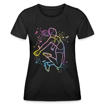 Weitspringer Weitspringen Kinder Weitsprung - Frauen Funktions-T-Shirt - Schwarz - Vorne - AI Model Female 172 light (172cm)